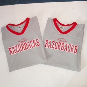 2 Razorback football jerseys